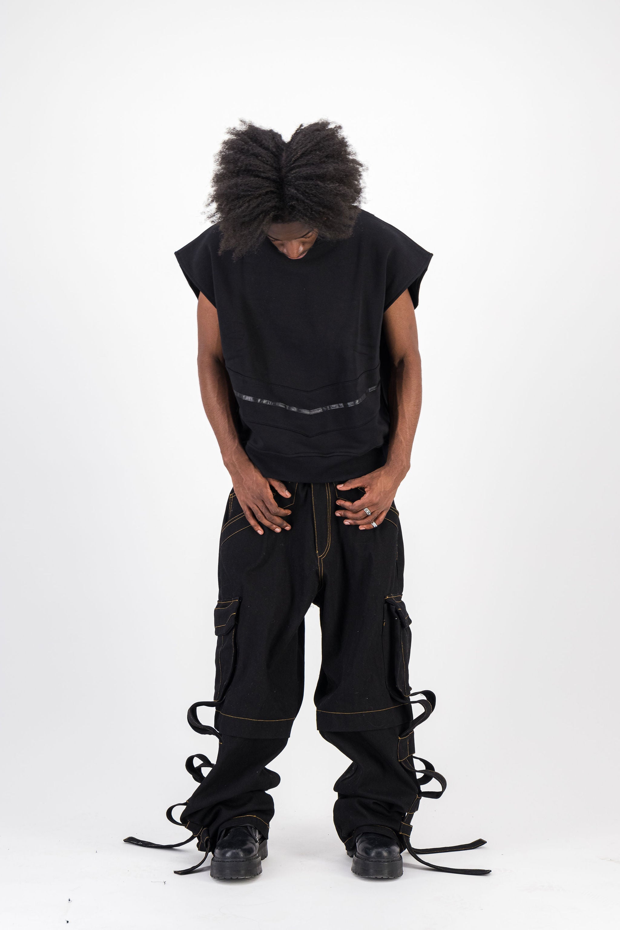 ASANI RAW BLACK DENIM BAGGY PANTS – Anael Paris