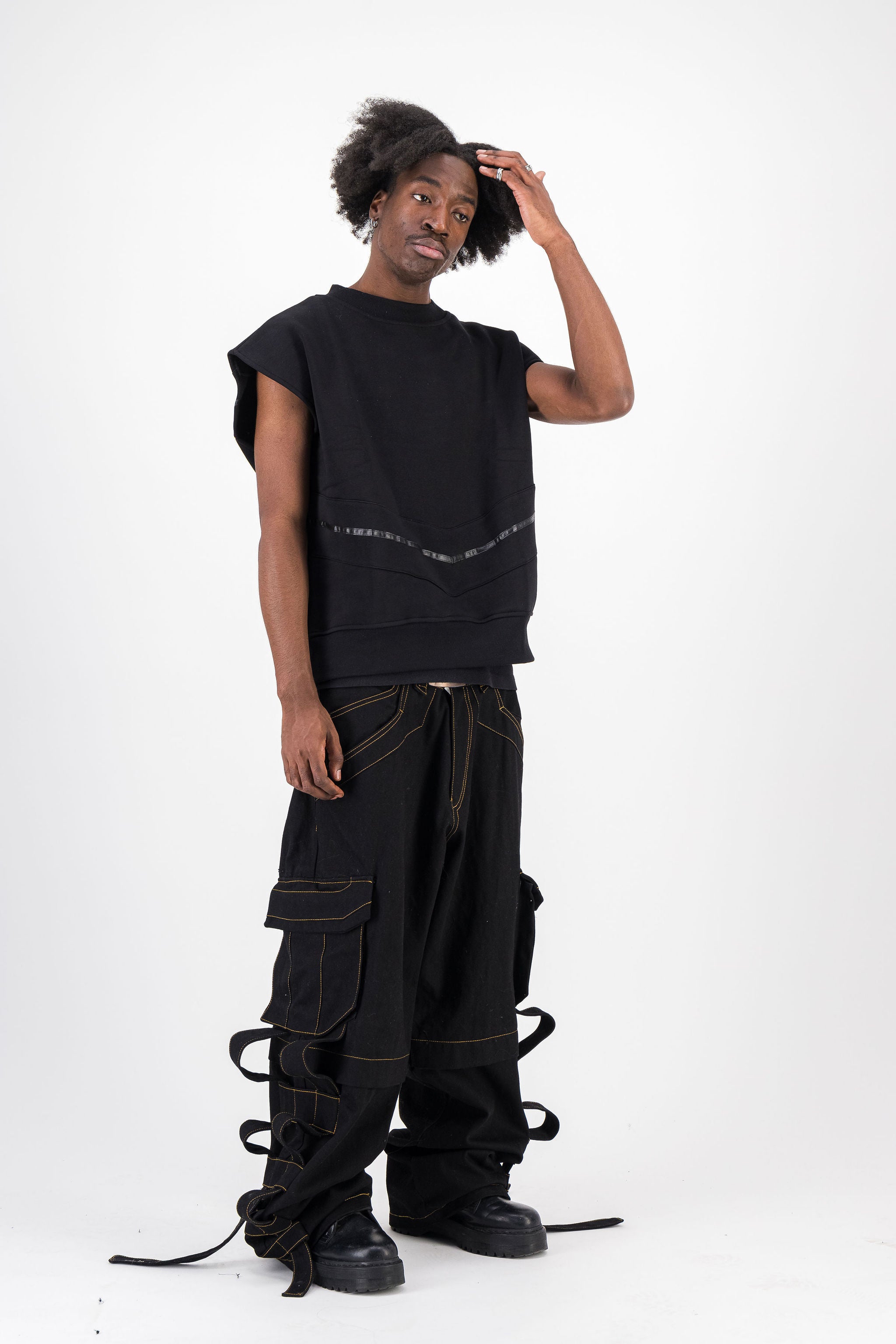 ASANI RAW BLACK DENIM BAGGY PANTS – Anael Paris
